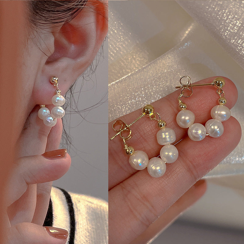 Pendientes de plata de perlas al por mayor